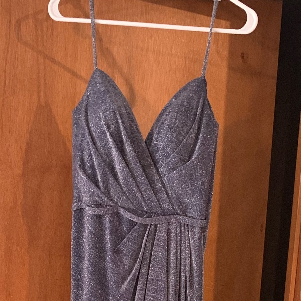 Beautiful bluish gray prom dress. Worn once!